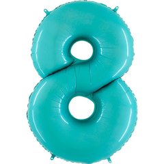 Фольгована кулька цифра "8" блакитна Grabo 40" (100 см) 1 шт