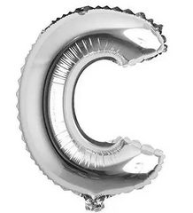 Фольгована кулька буква "C" срібна 16" (40 см) 1 шт