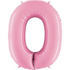 Фольгована кулька цифра "0" рожева Grabo 40" (100 см) 1 шт