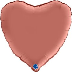 Фольгована кулька "Серце" рожеве золото сатин Grabo 18"(45см) 1шт.