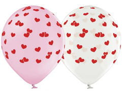 Латексні повітряні кульки В105 12" (30 см) "Серця червоні маленькі" Belbal 25 шт