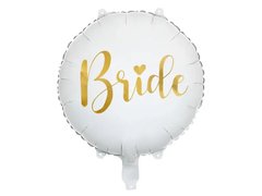 Фольгована кулька круг "Bride" білий PartyDeco 18"(45см) 1шт.