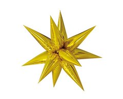 Фольгована кулька Pinan "3D зірка" золота (65х65см) 1шт.
