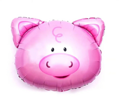 Фольгована кулька фігура Pinan "Голова свинки MAXI" рожева 76х71 см. в уп. (1шт.)