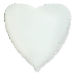 Фольгована кулька "Серце" біла металік Flexmetal 18"(45см) 1шт.