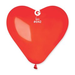 Латексна кулька Gemar червона (042) сердце кристал 17" (43см) 50шт