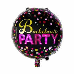 Фольгована кулька Pinan круг "Bachelorette party" чорна 18"(45см) 1шт.