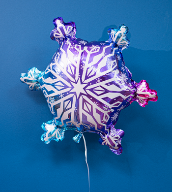 Фольгована кулька фігура "Сніжинка" кольорова 60см. в уп.(1шт.)
