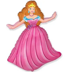 Фольгована кулька міні фігура "Принцеса Аврора" рожева Flexmetal 36×25см. (1 шт)