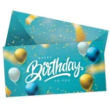 Паперовий конверт на гроші "Happy Birthday to you" 1шт.