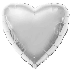 Фольгована кулька "Серце" срібна металік Flexmetal 18"(45см) 1шт.