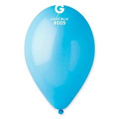 Латексна кулька Gemar блакитна(009) пастель 10"(25см) 100шт.