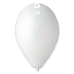 Воздушные шарики 12' Пастель Gemar G110-01 Белый (30 см), 100 шт