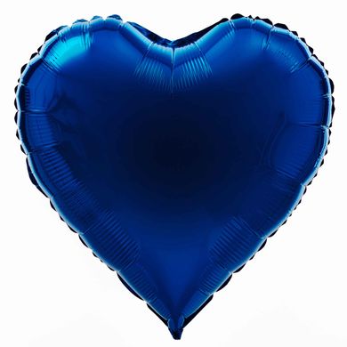 Фольгована кулька "Серце" синя металік 18"(45см) 1шт.