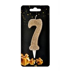 Свічка-цифра "7" золоте капучино (7,5 см) 1 шт