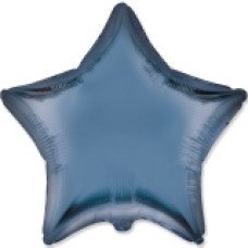 Фольгована кулька "Зірка" синя сталь сатин Flexmetal 18"(45см) 1шт.
