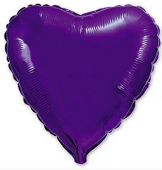 Фольгована кулька "Серце" фіолетова металік Flexmetal 18"(45см) 1шт.