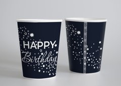 Паперові стаканчики Твоя Забава "Happy Birthday зірочка" сині 10шт/уп. (250мл.)