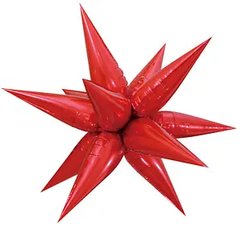 Фольгована кулька Pinan "3D зірка" червона (100х100см) 1шт.