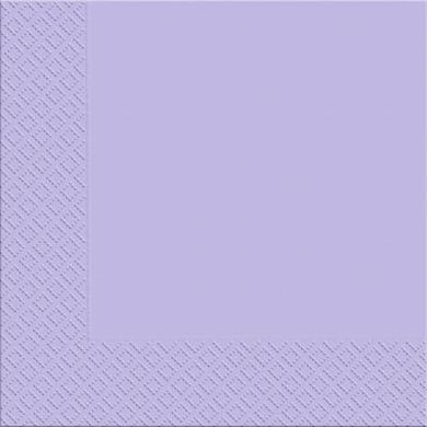 Серветки паперові тришарові світло-фіолетового кольору 33х33см (18шт.) в уп.