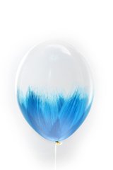Ексклюзивна латексна кулька біла з блакитним 12"(30см) ТМ Balonevi 1шт.