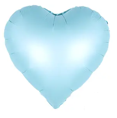 Фольгована кулька "Серце" ніжно-блакитна матова 18"(45см) 1шт.