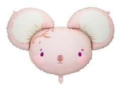 Фольгована кулька фігура "Мишка" рожева PartyDeco 96х64 см.(1шт.)