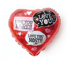 Фольгована кулька Pinan серце "I love you" червона 18"(45см.) 1шт.