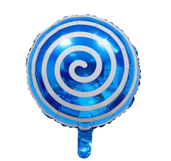 Фольгована кулька Pinan круг "Спіралька" синій 18"(45см) 1шт.