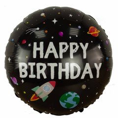 Фольгированный шар 18’ Pinan Космос С днем рождения, 45 см