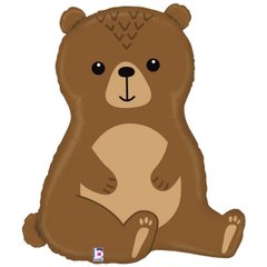 Фольгована кулька фігура "Ведмідь лісовий" коричнева Grabo 34" (85 см) 1 шт