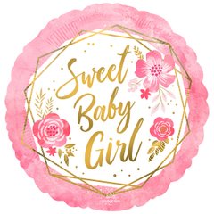 Фольгована кулька круг "Sweet baby Girl" кольорова Anagram 18"(45см) 1шт.