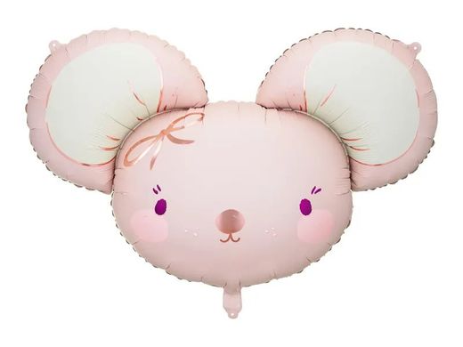Фольгована кулька фігура "Мишка" рожева PartyDeco 96х64 см.(1шт.)