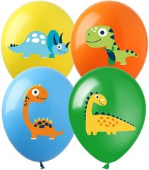 Латексні повітряні кульки 12" (30 см.) "Динозаврики" асорті Show 100 шт.