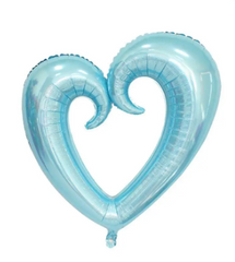 Фольгована кулька фігура "Порожнисте серце" блакитна 100х108см. в уп.(1шт)