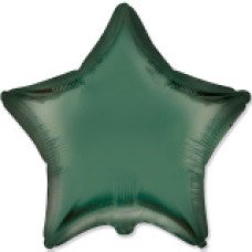 Фольгована кулька "Зірка" темно-зелена сатин Flexmetal 18"(45см) 1шт.