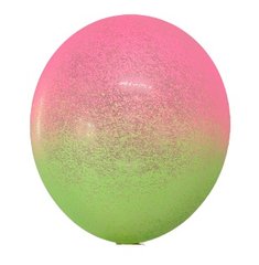 Ексклюзивна латексна кулька "Омбре" рожево-зелений 12"(30см) BelBal 1шт.