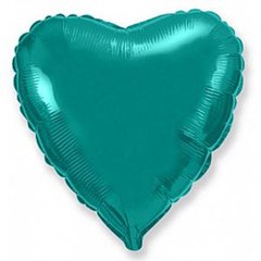Фольгована кулька "Серце" бірюзова металік Flexmetal 18"(45см.) 1шт.