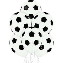 Латексні повітряні кульки В105 12" (30 см) "М`яч футбольний" чорно-білі Belbal 25 шт