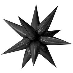 Фольгована кулька Pinan "3D зірка" чорна (100х100см) 1шт.