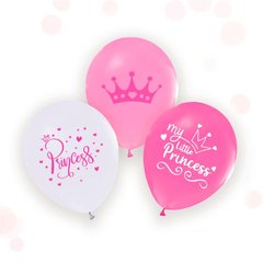 Латексні повітряні кульки 12" (30см.) "Princess" асорті ТМ "Твоя Забава" 50шт.