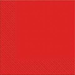 Серветки паперові тришарові червоного кольору 33х33см (18шт.) в уп.