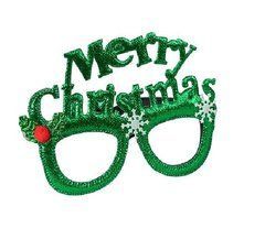 Новорічні окуляри "Merry Christmas" зелені 14*11,5см 1шт.