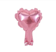 Фольгована кулька "Серце" рожева металік 5"(12см) 1шт.