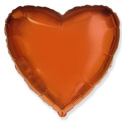 Фольгированный шар 18’ Flexmetal Сердце оранжевое, 45 см