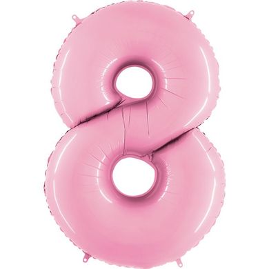 Фольгована кулька цифра "8" рожева Grabo 40" (100 см) 1 шт