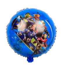 Фольгована кулька Pinan круг "Супергерої" синя 18"(45см) 1шт.