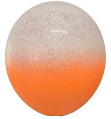 Ексклюзивна латексна кулька "Омбре" оранжево-білий 12"(30см) BelBal 1шт.