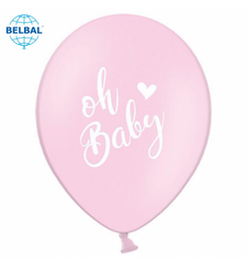 Кулька латекс БЛ Belbal 12' (30см) "Oh baby" рожевий (25 шт)