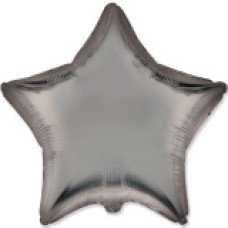 Фольгована кулька "Зірка" сіра сталь сатин Flexmetal 18"(45см) 1шт.